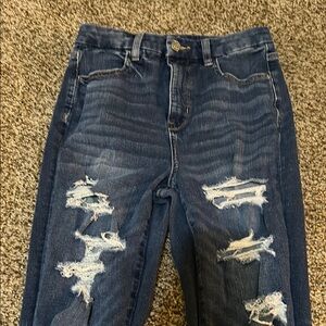 Distressed Blue Jeans